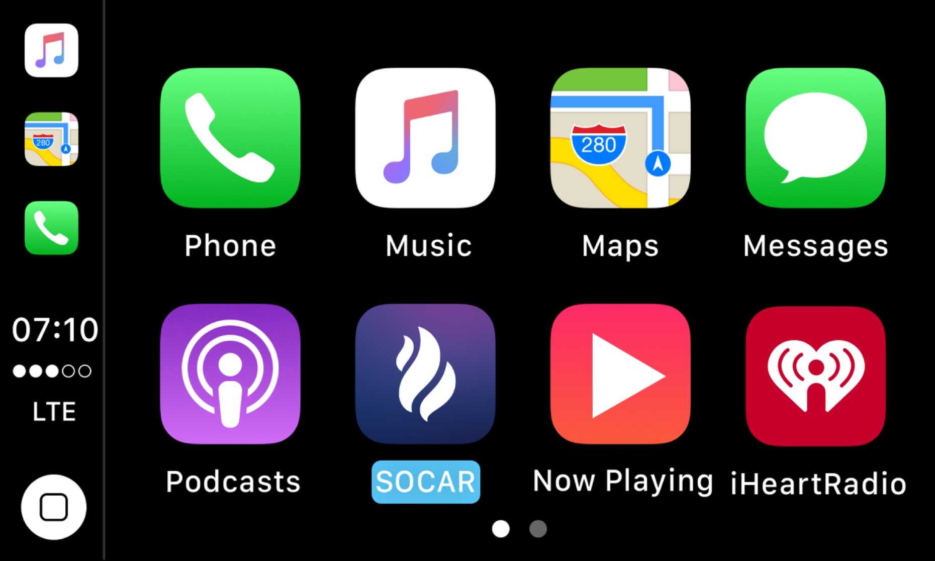 Car play app icoon in dashboard