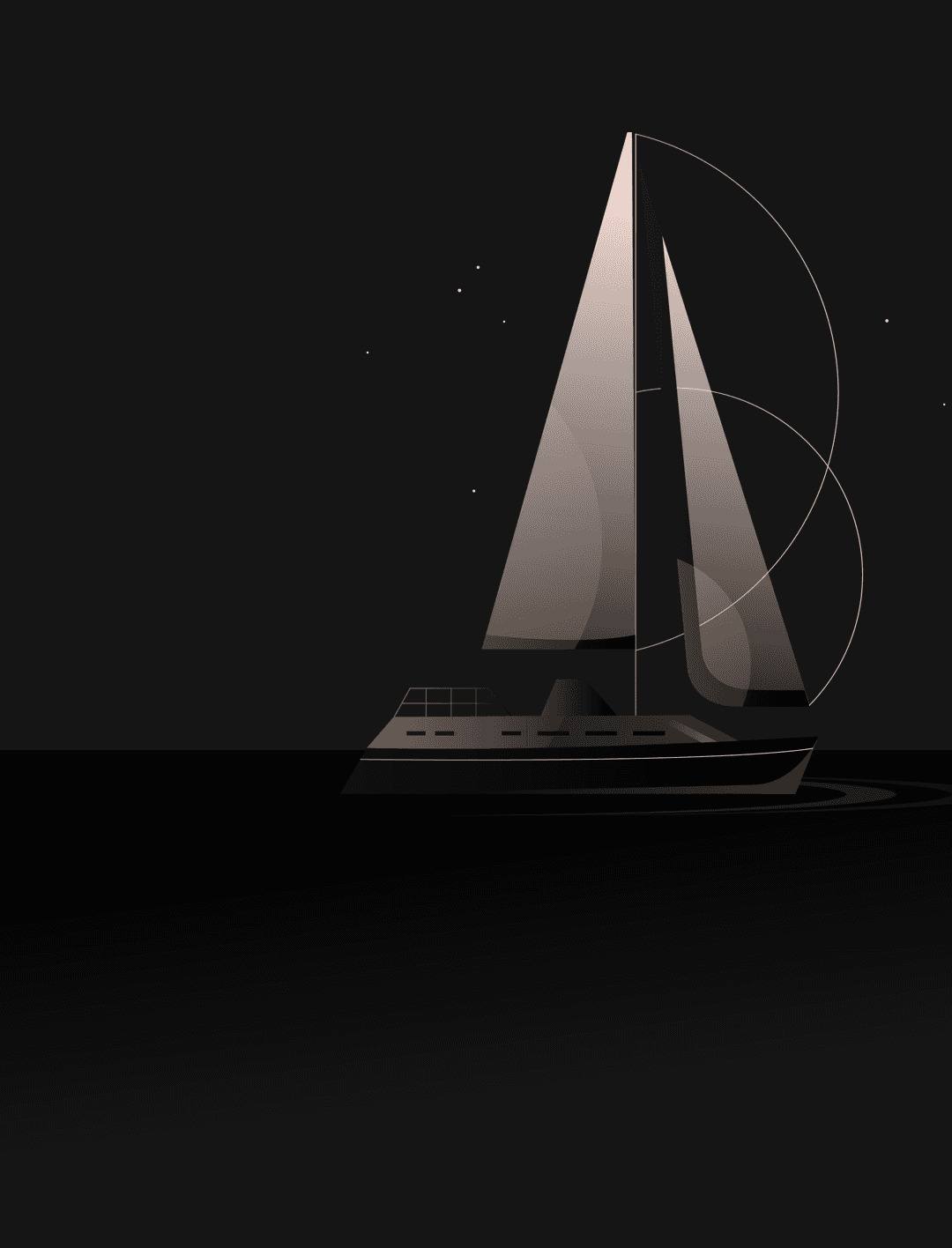 Illustratie van een boot die uiting geeft aan uitmuntendheid in digitaal ontwerp